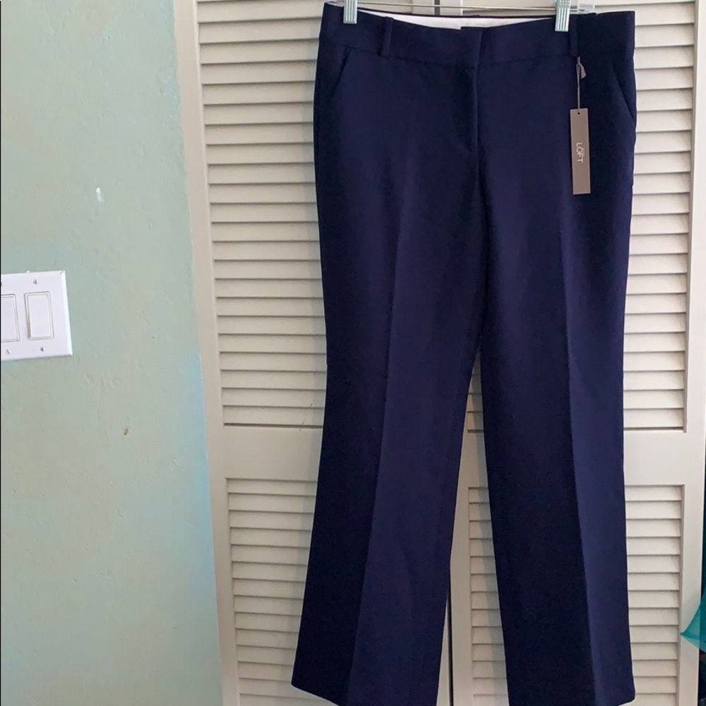 NWT LOFT Marisa Boot Cut Pants Navy Blue 6S